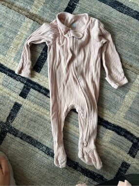 cloud island Ribbed Footed One-Piece in Light Pink